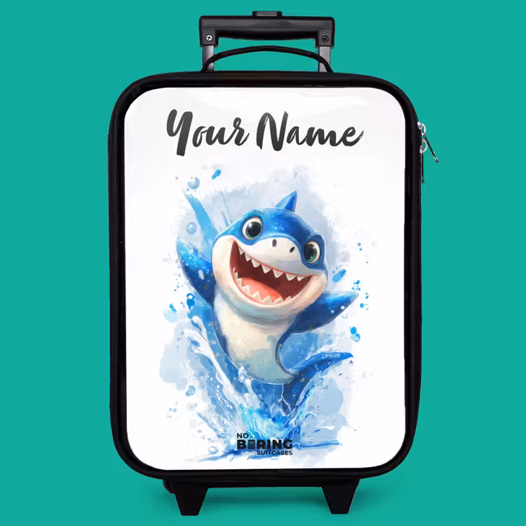 Children's suitcase with name - Shark - Teeth - Water — 4