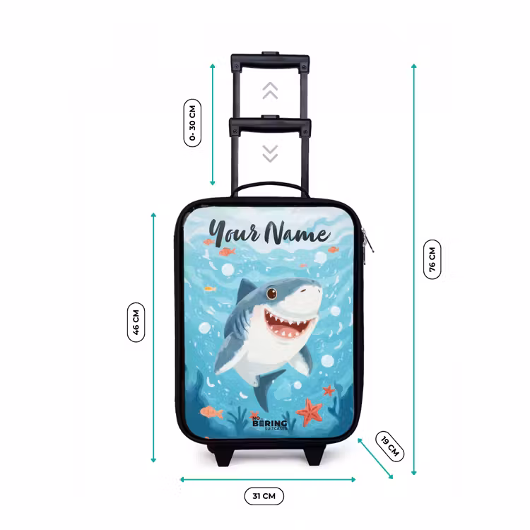 Children's suitcase with name - Shark - Water - Sea — 3