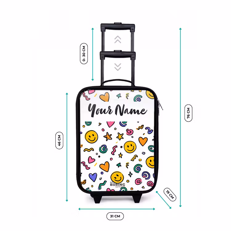 Children's suitcase with name - Smiley - Heart - Star — 3