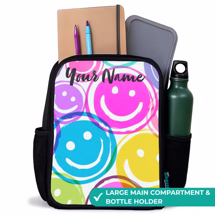 Kids backpack with name - Black - Colorful explosion of smiles — 10