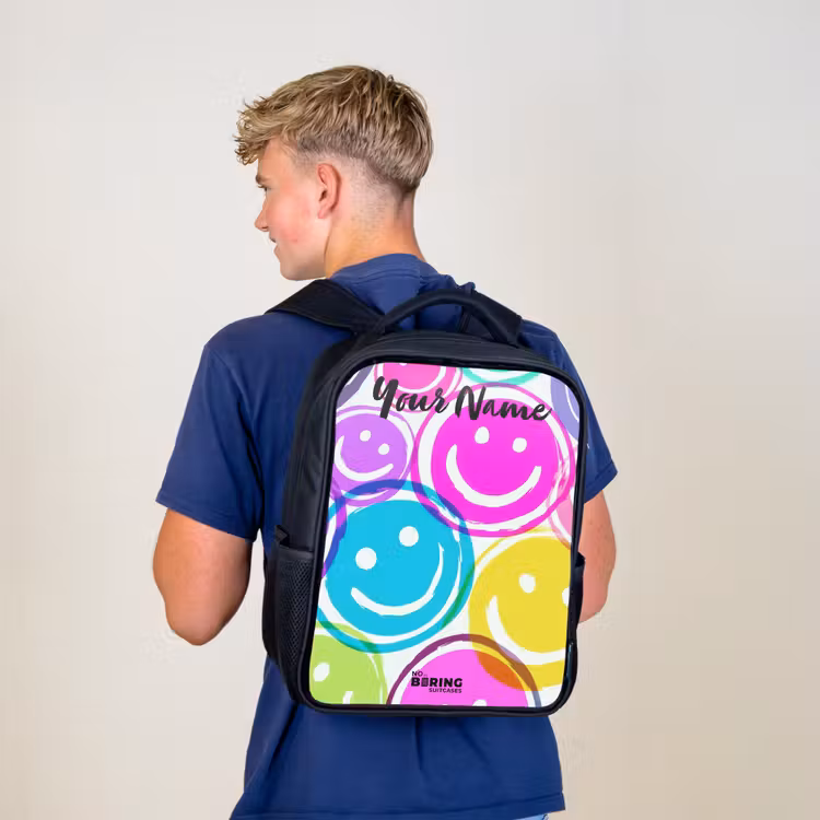 Kids backpack with name - Black - Colorful explosion of smiles — 5