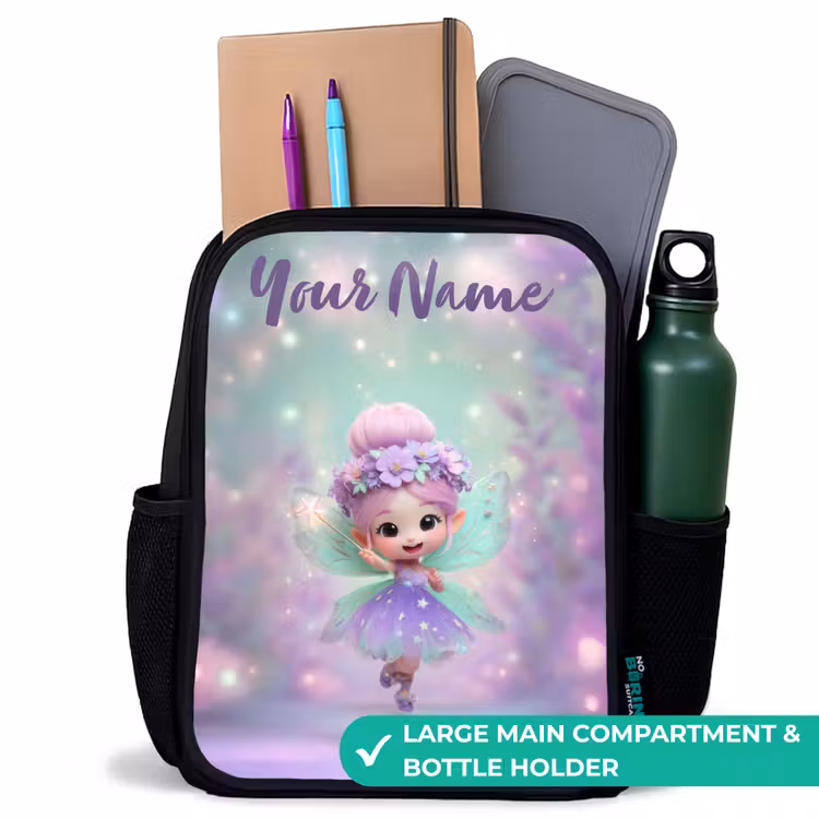 Kids backpack with name - Black - Elf - Magic — 10