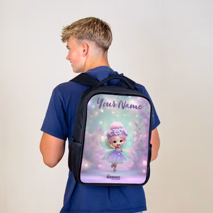 Kids backpack with name - Black - Elf - Magic — 5