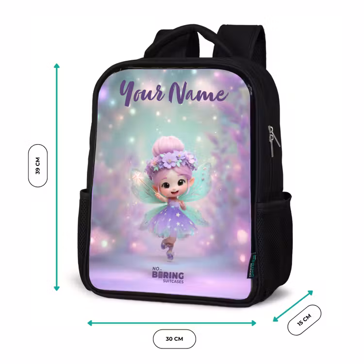 Kids backpack with name - Black - Elf - Magic — 8