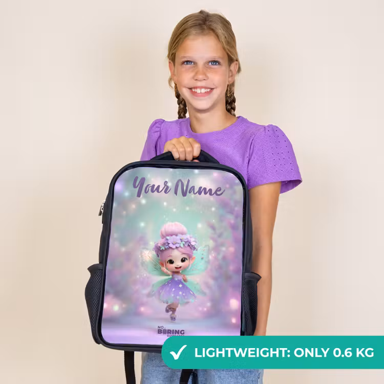 Kids backpack with name - Black - Elf - Magic — 9
