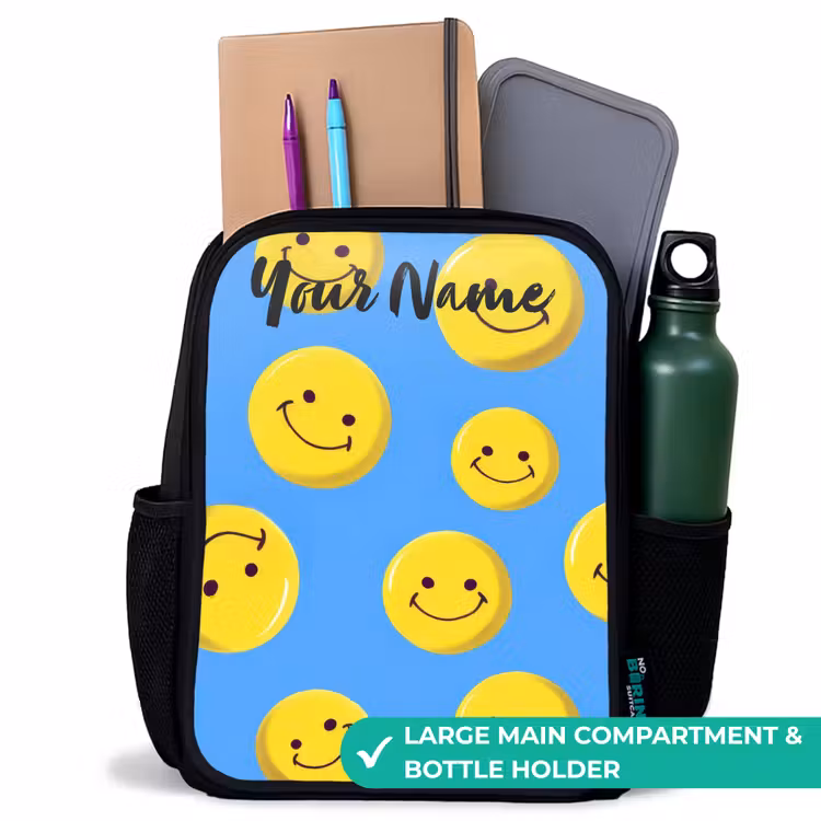 Kids backpack with name - Black - Merry smiley rain — 10