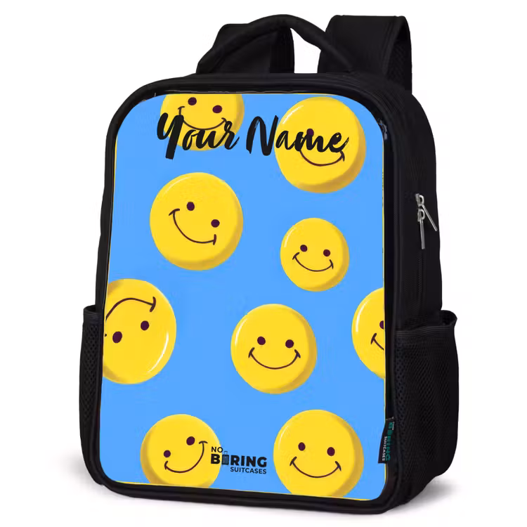 Kids backpack with name - Black - Merry smiley rain — 6