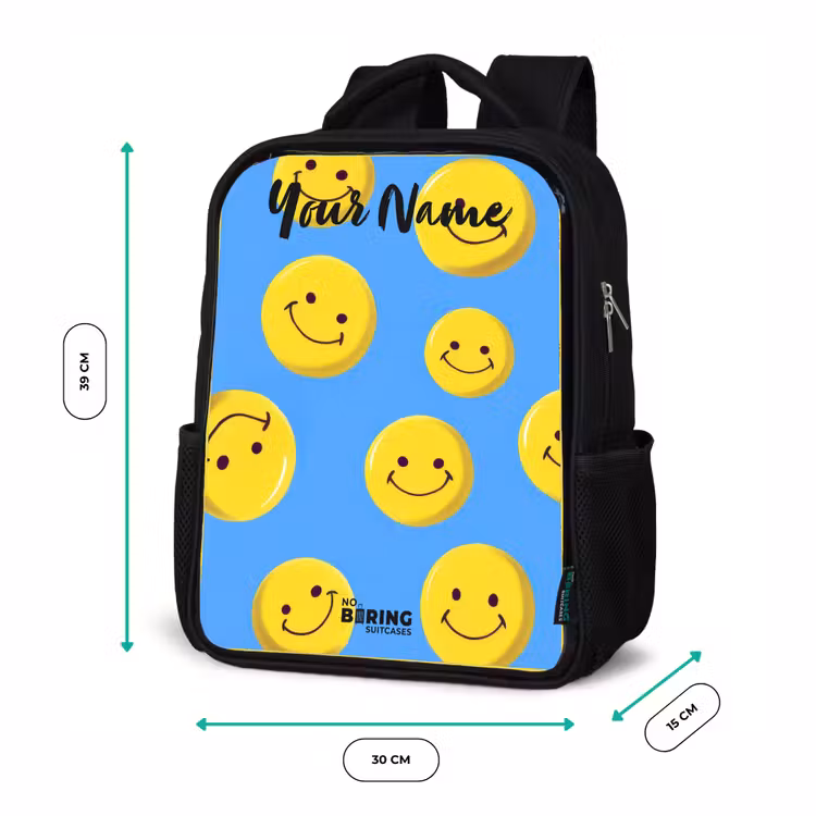 Kids backpack with name - Black - Merry smiley rain — 8