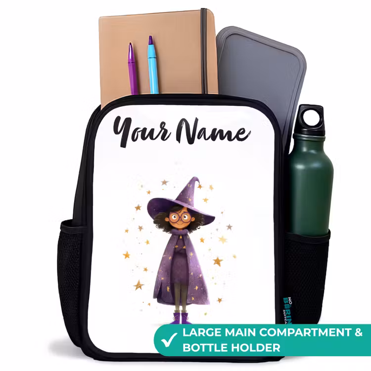 Kids backpack with name - Black - The purple wizard's cloak — 10