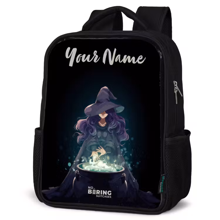 Kids backpack with name - Black - Witch - Cauldron - Magic — 6