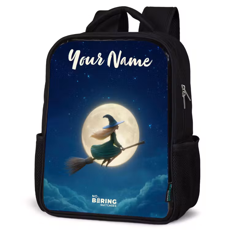 Kids backpack with name - Black - Witch in Moonlight Flight — 6