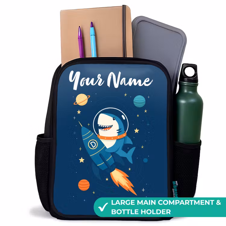 Kids backpack with name - Black - Animal - Space - Planet - Rocket — 10