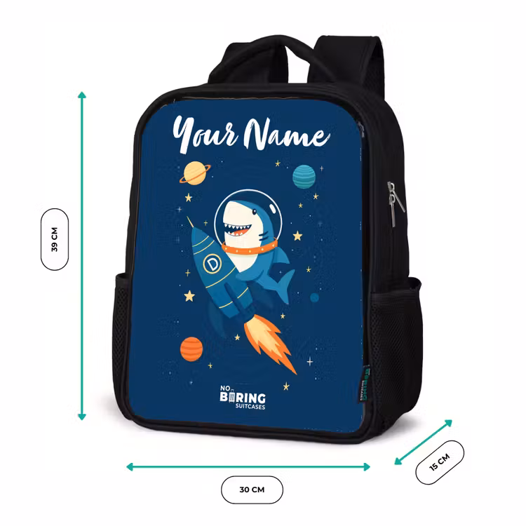Kids backpack with name - Black - Animal - Space - Planet - Rocket — 8