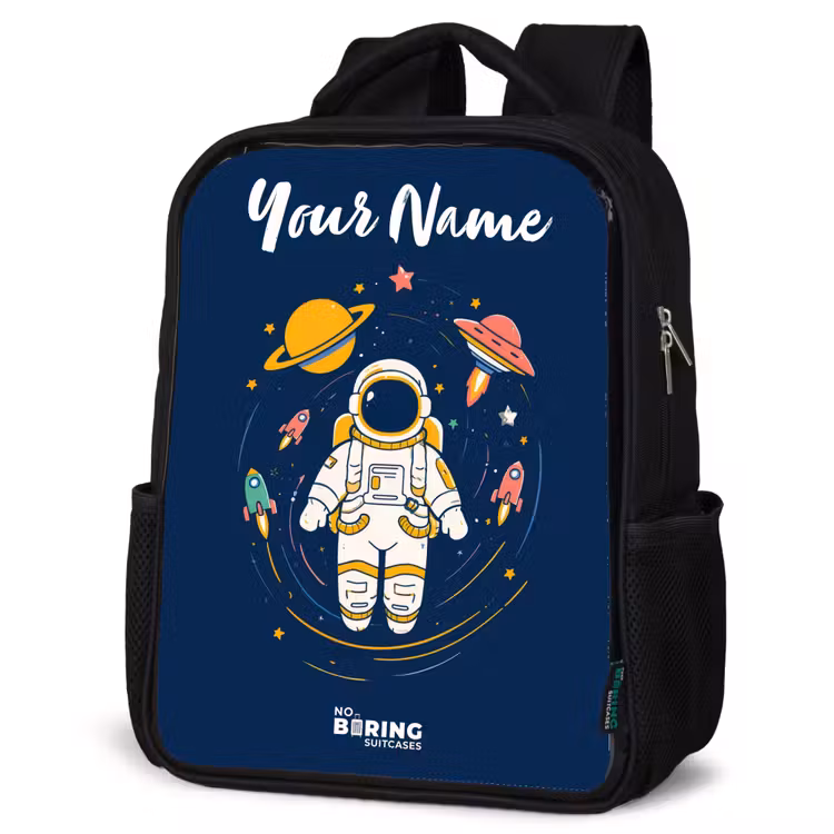 Kids backpack with name - Black - Astronaut - Planet - Stars - Rocket — 6