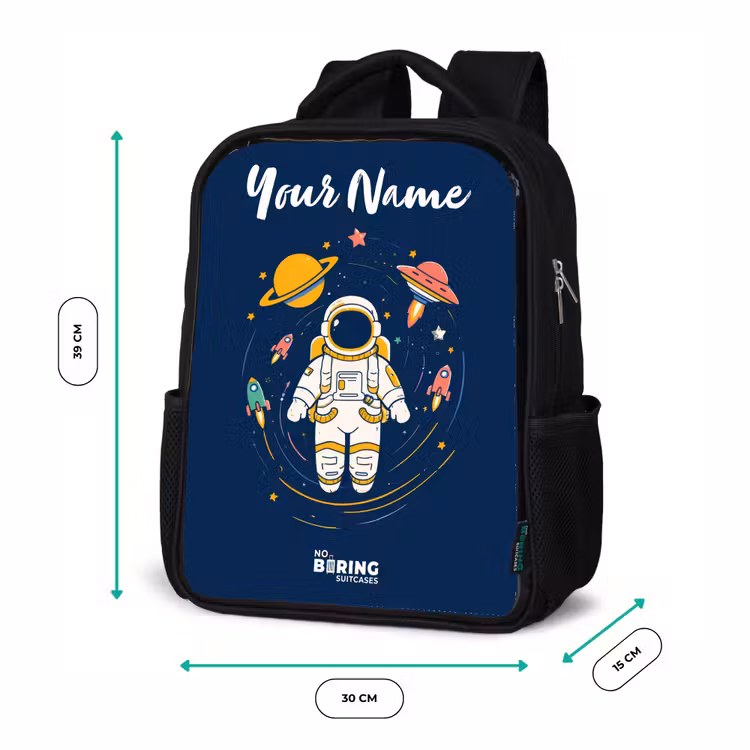 Kids backpack with name - Black - Astronaut - Planet - Stars - Rocket — 8
