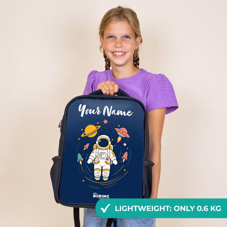 Kids backpack with name - Black - Astronaut - Planet - Stars - Rocket — 9