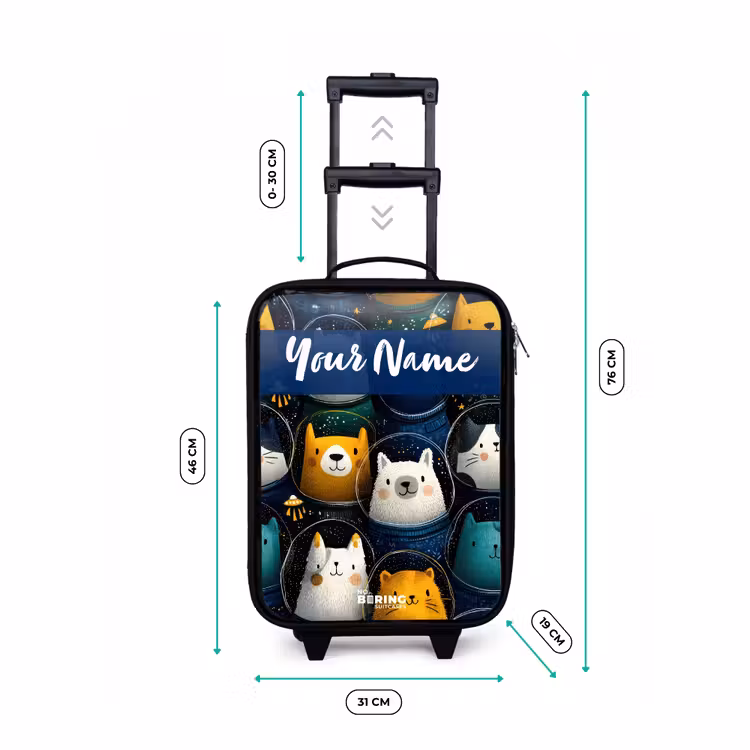 Children's suitcase with name - Animals - Stars - Planets - Astronaut — 3