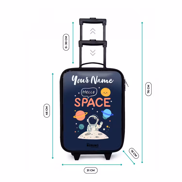 Children's suitcase with name - Astronaut - Quote - Planets - Stars — 3