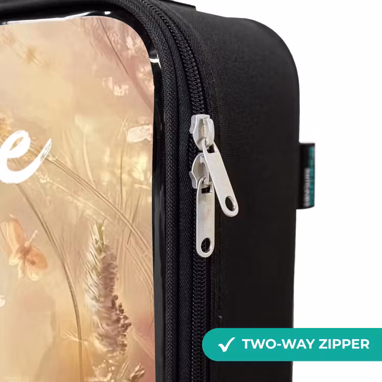 Children's suitcase with name - Bunny - Brown - Flowers - Butterflies — 6