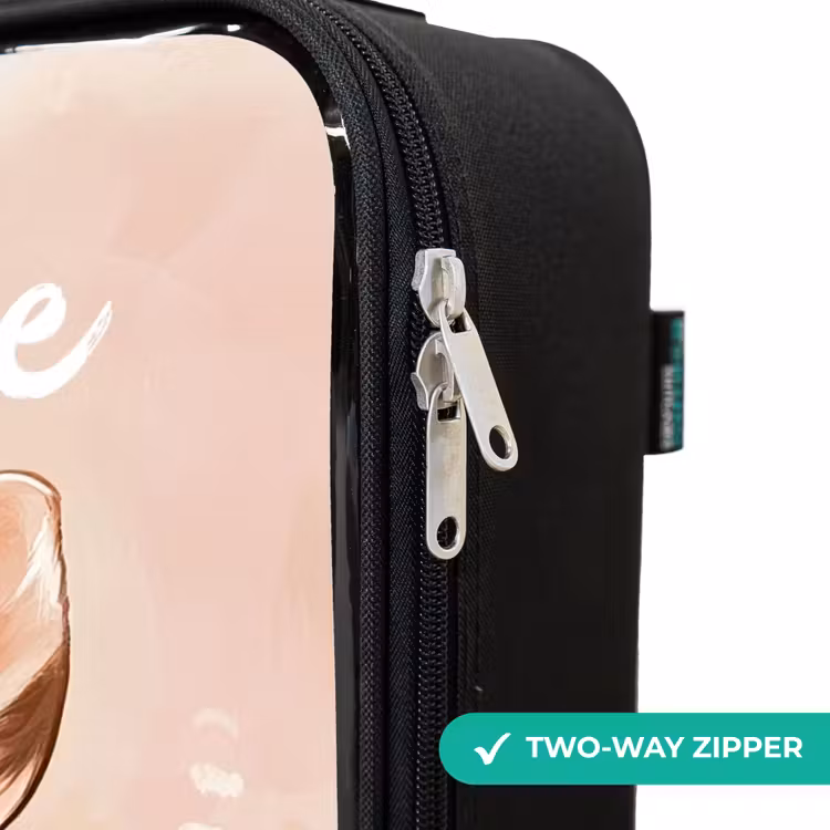 Children's suitcase with name - Deer - Flowers - Dots - Pink — 6