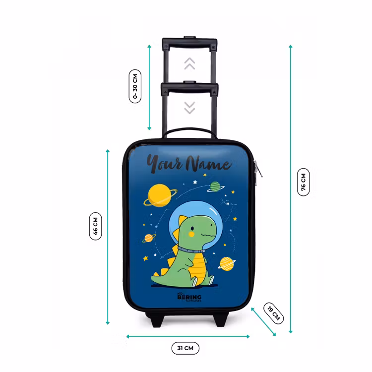 Children's suitcase with name - Dino - Planet - Star - Blue — 3
