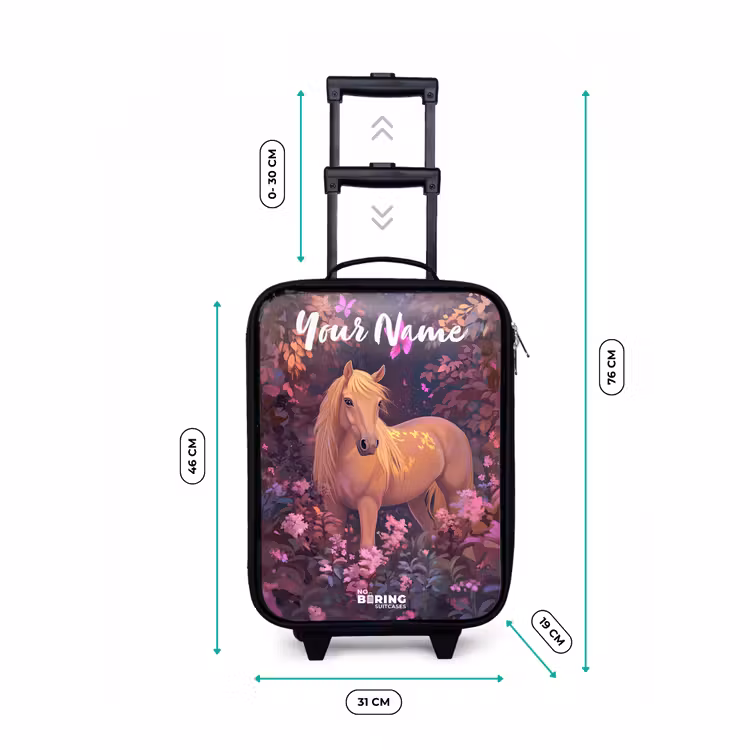 Children's suitcase with name - Horse - Flowers - Purple - Butterfly — 3