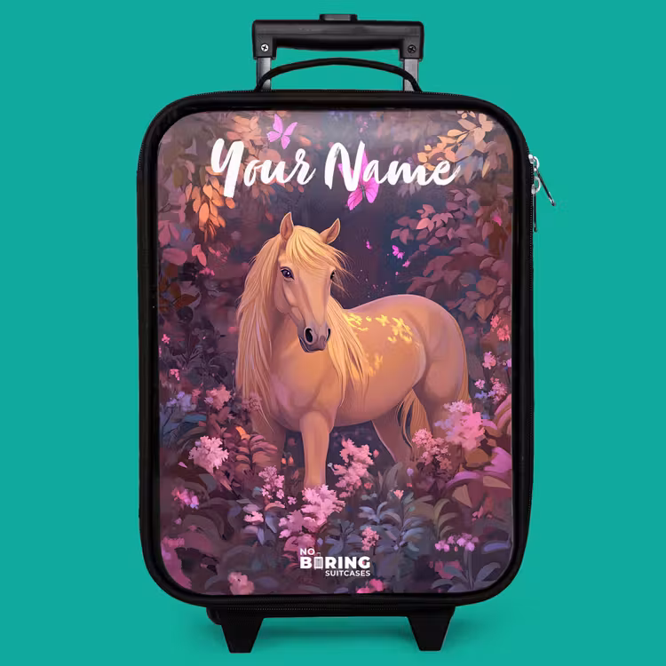 Children's suitcase with name - Horse - Flowers - Purple - Butterfly — 4