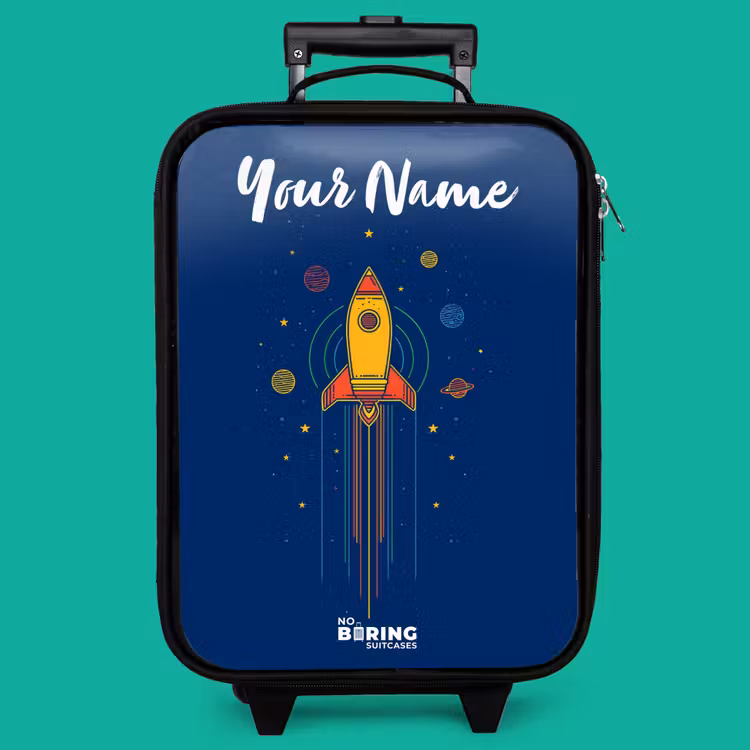 Children's suitcase with name - Rocket - Planets - Stars — 4