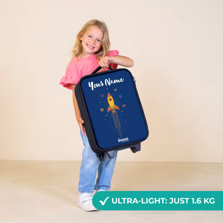 Children's suitcase with name - Rocket - Planets - Stars — 5