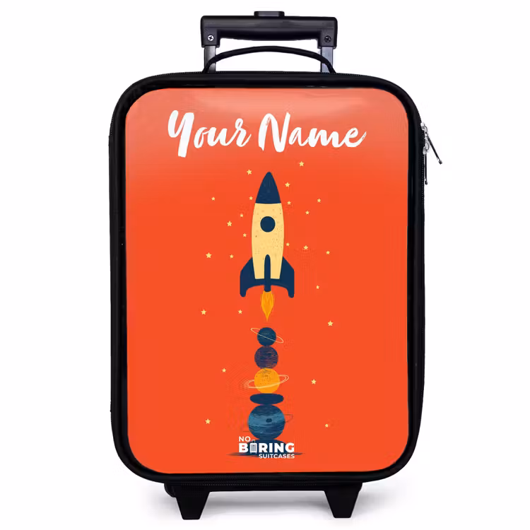 Children's suitcase with name - Rocket - Stars - Planets — 1