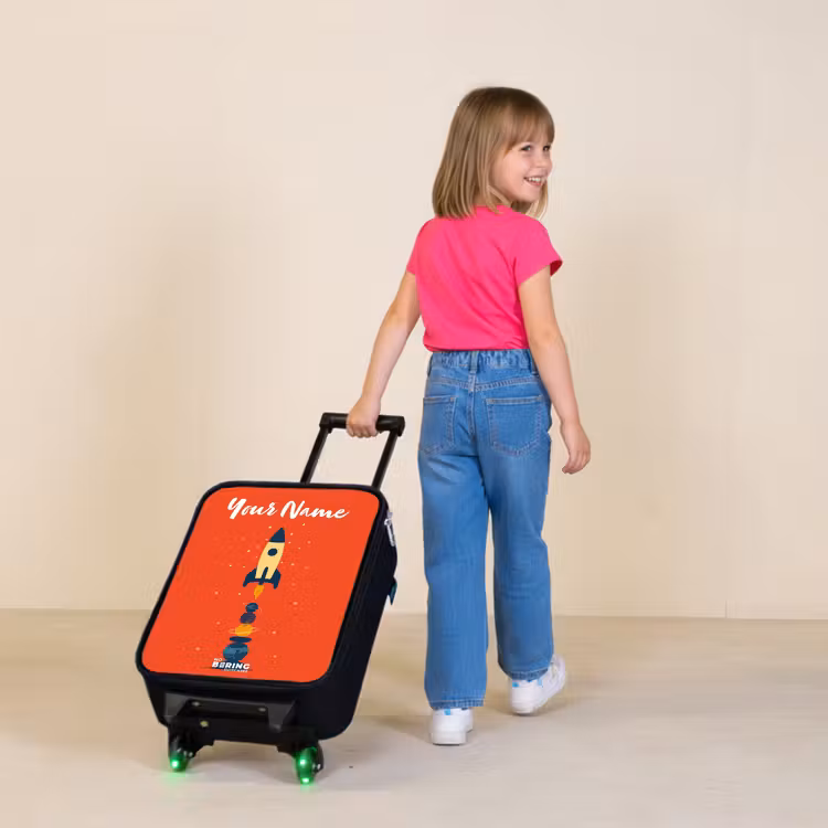 Children's suitcase with name - Rocket - Stars - Planets — 2
