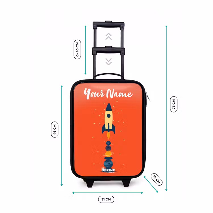 Children's suitcase with name - Rocket - Stars - Planets — 3
