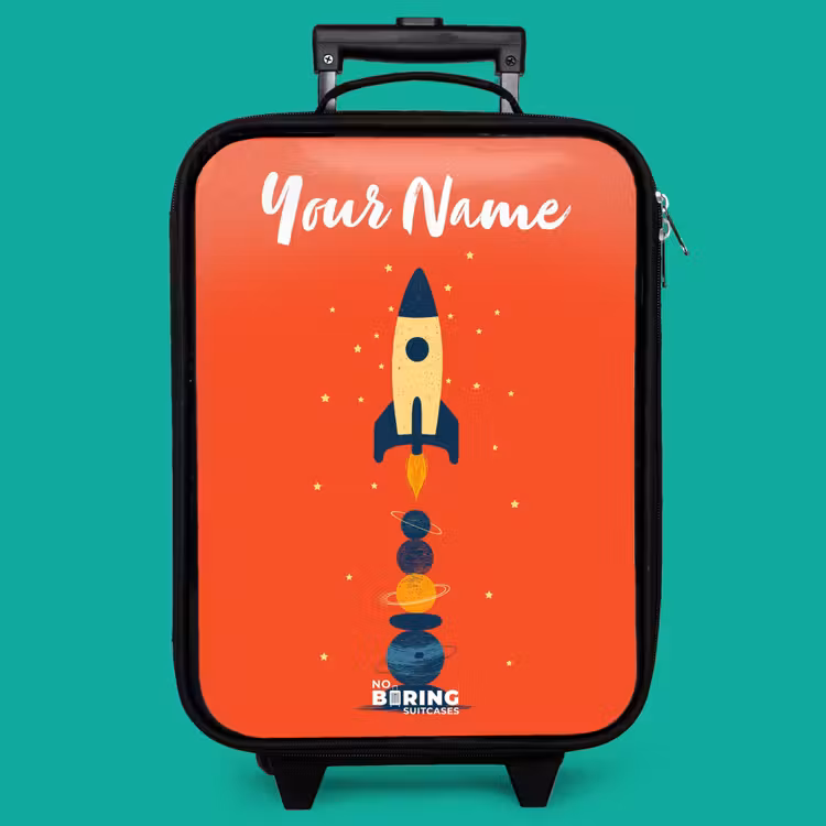 Children's suitcase with name - Rocket - Stars - Planets — 4