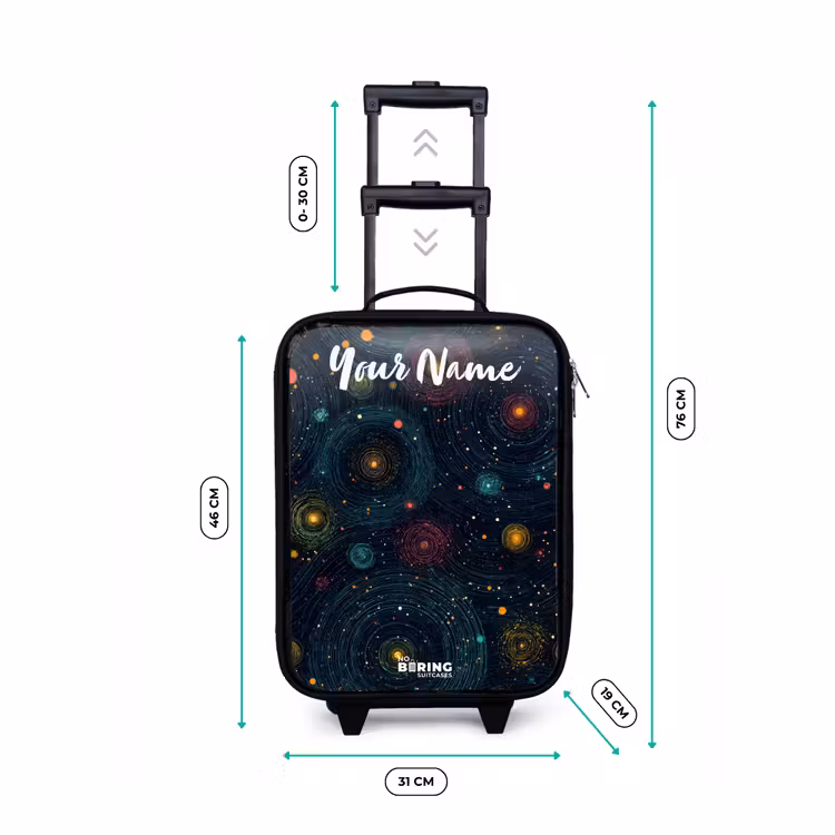 Children's suitcase with name - Stars - Planets - Colorful — 3