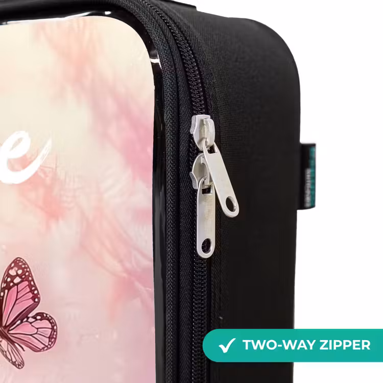 Children's suitcase with name - Unicorn - Pink - Butterfly - Flowers — 6