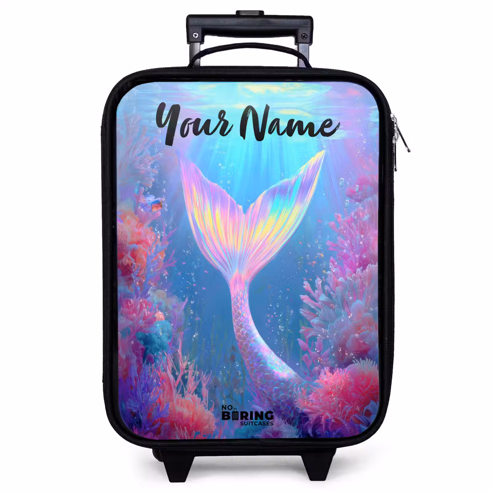Children's suitcase with name - Mermaid - Coral - Water — 1