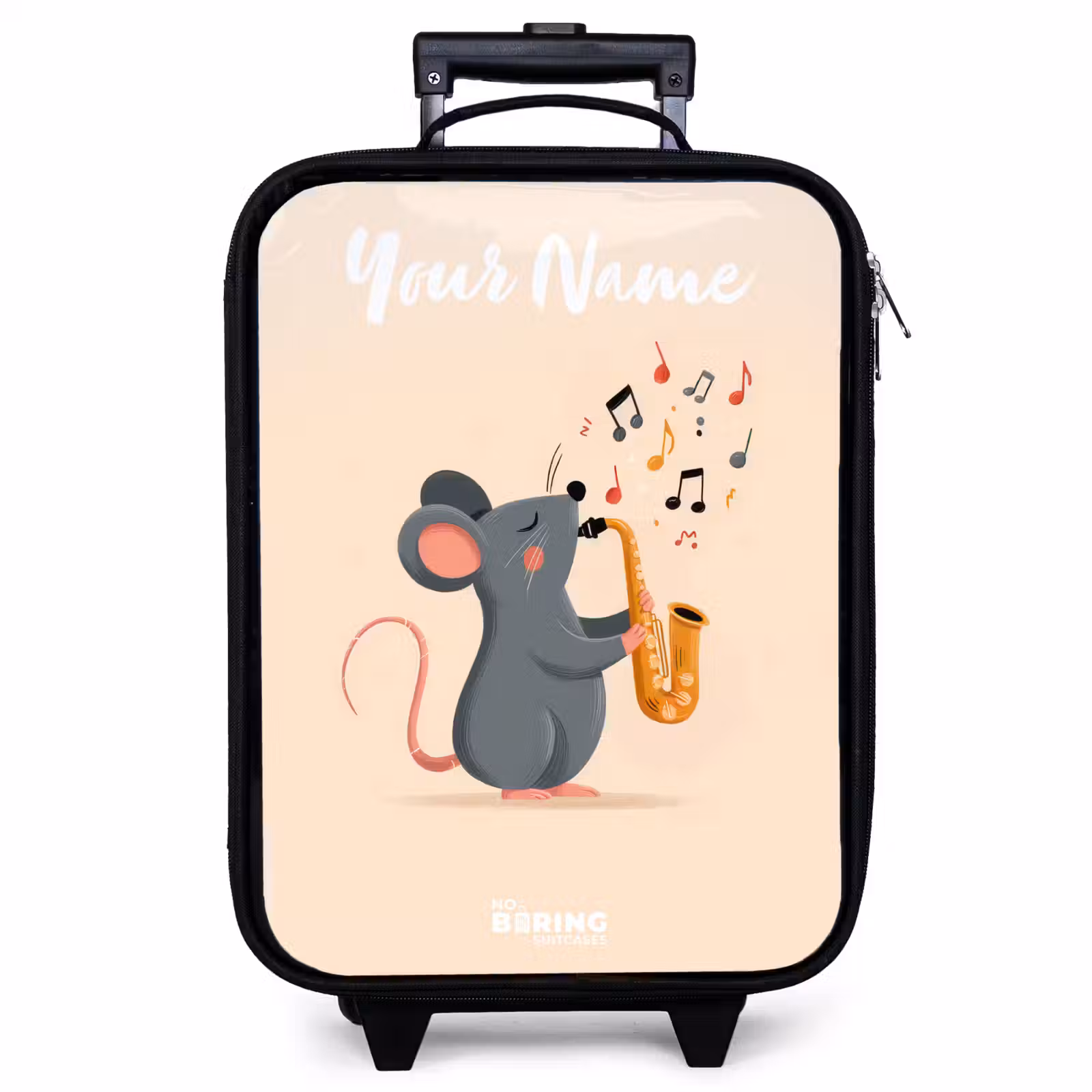Children's suitcase with name - Mouse - Saxophone - Music — 1