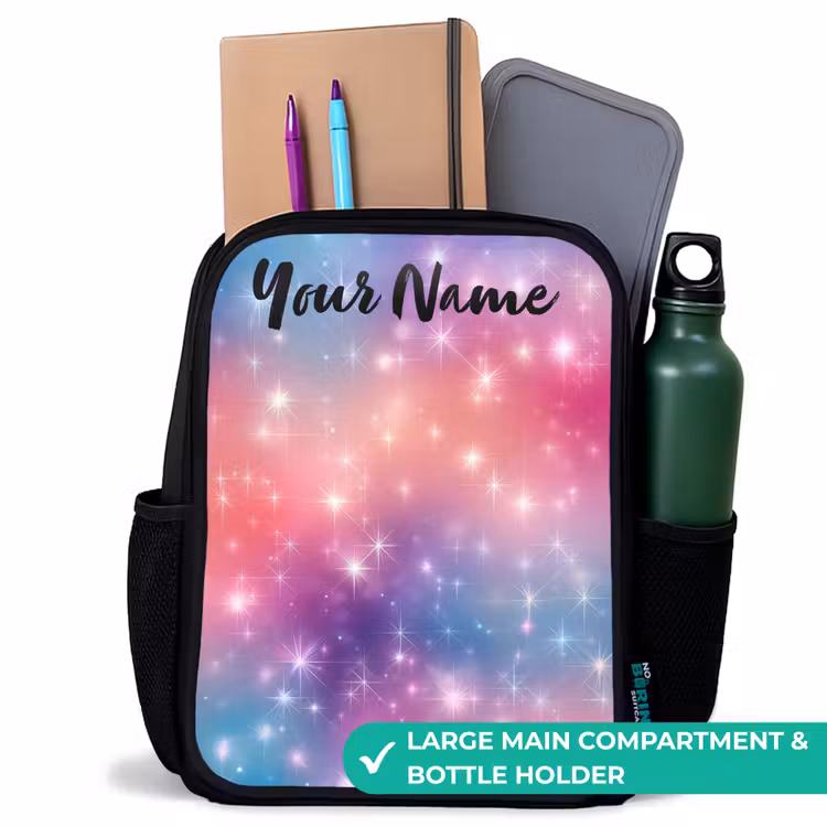 Kids backpack with name - Black - Stars - Abstract - Colors — 10