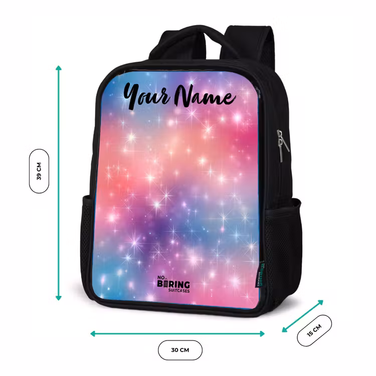 Kids backpack with name - Black - Stars - Abstract - Colors — 8