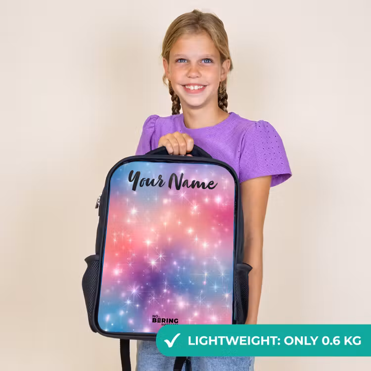 Kids backpack with name - Black - Stars - Abstract - Colors — 9
