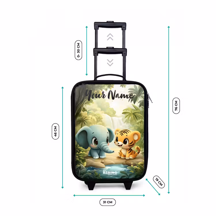 Children's suitcase with name - Elephant - Tiger - Forest - Jungle — 3
