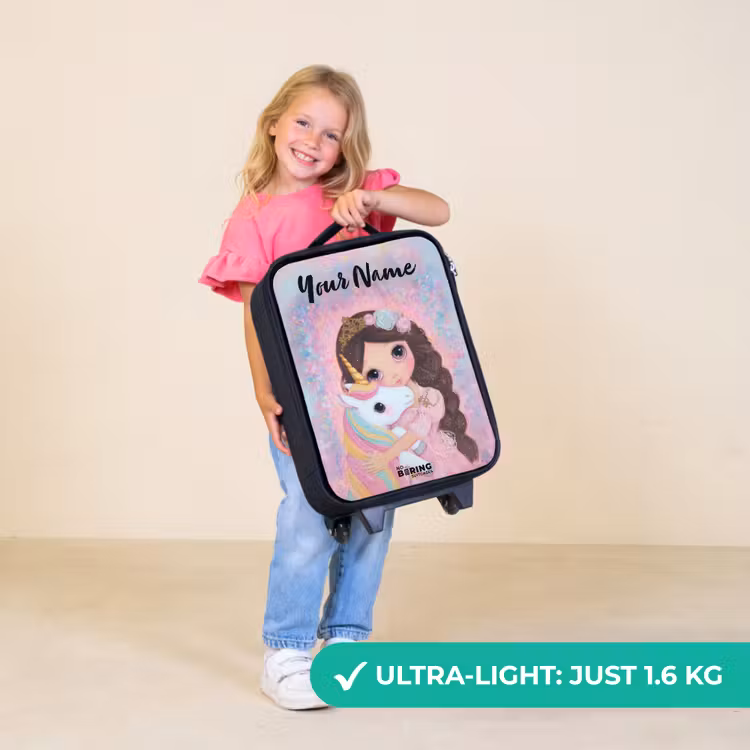 Children's suitcase with name - Girl - Unicorn - Glitter — 5