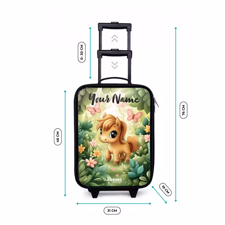 Children's suitcase with name - Horse - Flowers - Butterflies — 3