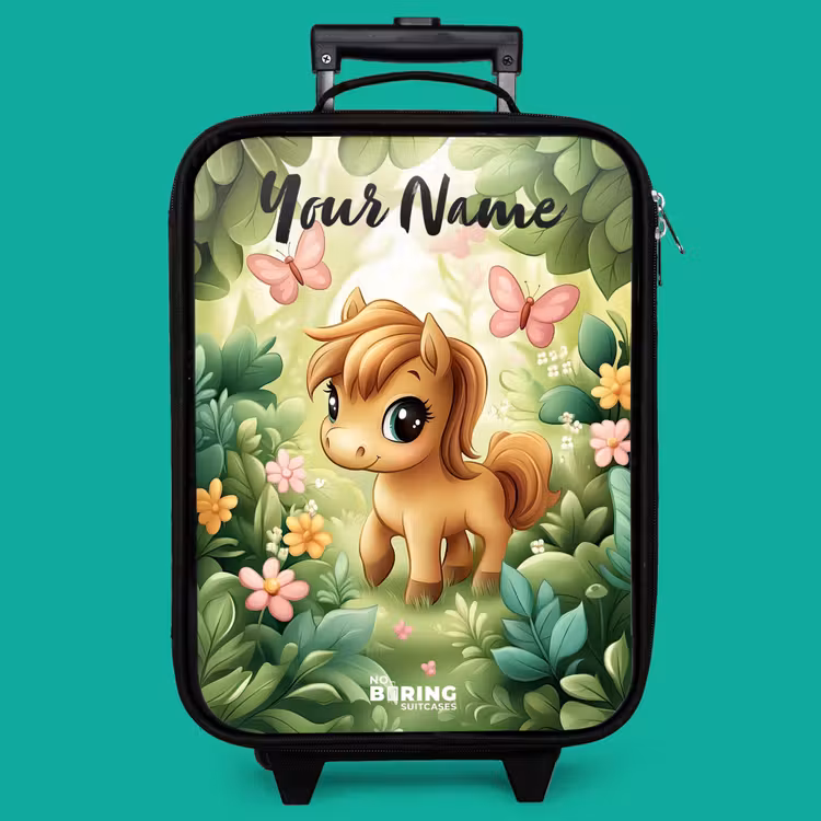 Children's suitcase with name - Horse - Flowers - Butterflies — 4