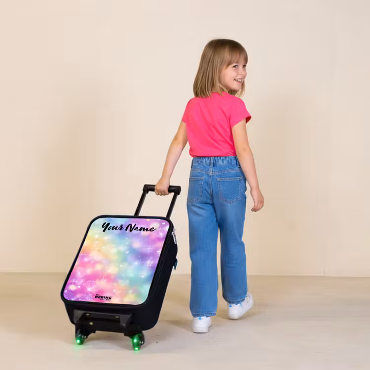 Children's suitcase with name - Light - Rainbow - Hearts — 2