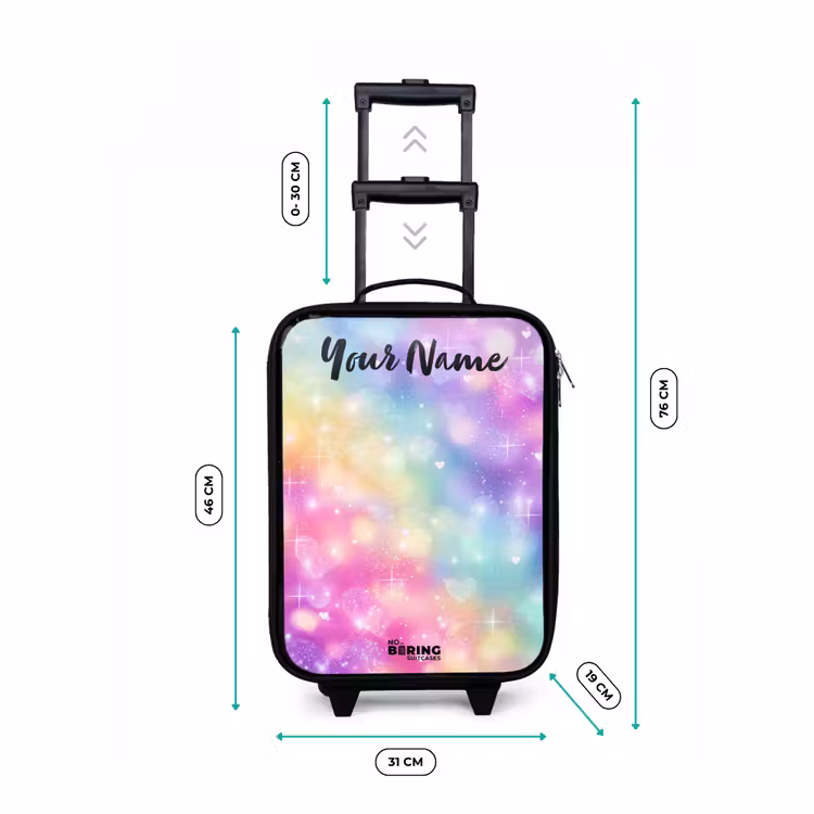 Children's suitcase with name - Light - Rainbow - Hearts — 3