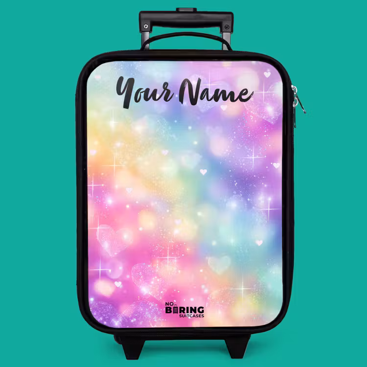 Children's suitcase with name - Light - Rainbow - Hearts — 4