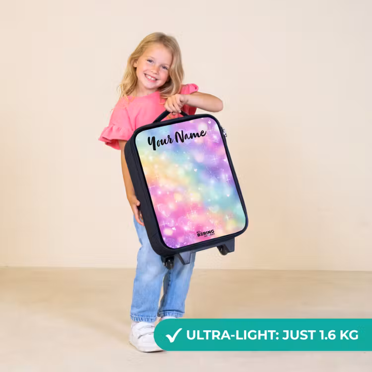 Children's suitcase with name - Light - Rainbow - Hearts — 5