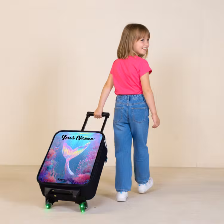 Children's suitcase with name - Mermaid - Coral - Water — 2