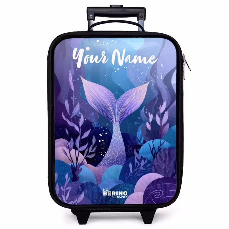 Children's suitcase with name - Mermaid - Underwater - Purple - Blue — 1